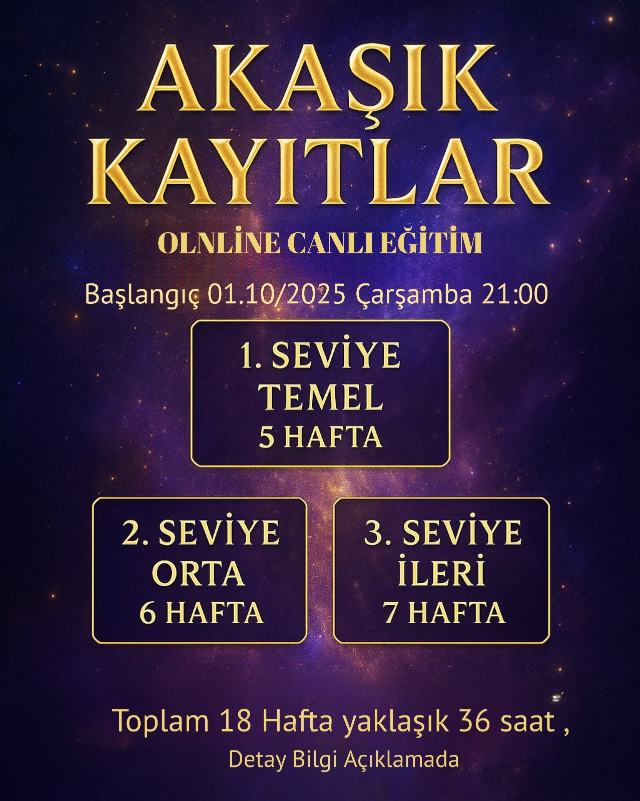 AKAŞIK KAYITLAR EGİTİMİ ONLİNE CANLI